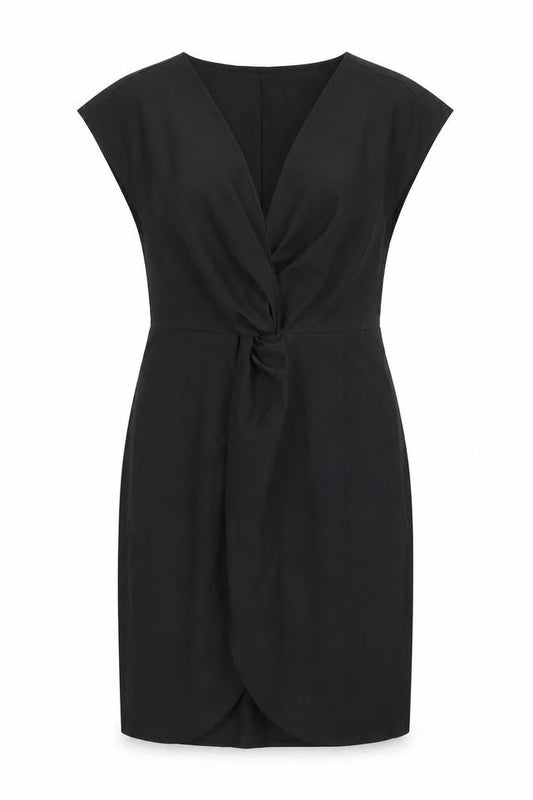 SHEIN Womens Black  Polyester Pencil Dress  Size S  V-Neck Zip