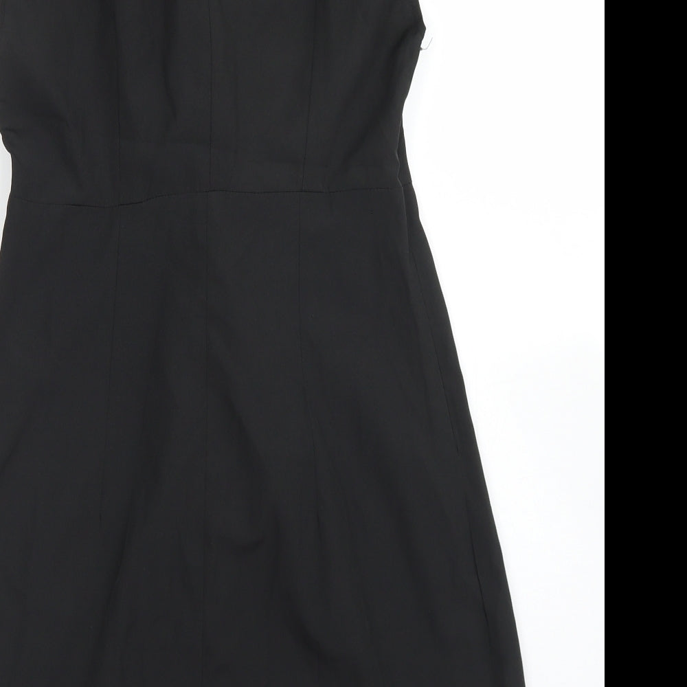 SheIn Womens Black  Polyester Pencil Dress  Size S  V-Neck Zip