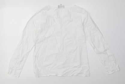 Preloved EAST Womens White Geometric Cotton Pullover Sweatshirt Size 10  Pullover - Back