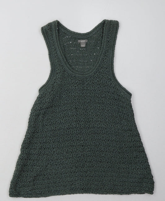 Aerie Womens Green  Acrylic Basic Tank Size M Scoop Neck