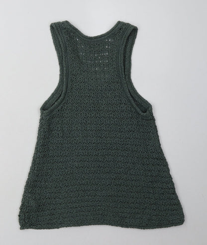 Preloved Aerie Womens Green  Acrylic Basic Tank Size M Scoop Neck - Back