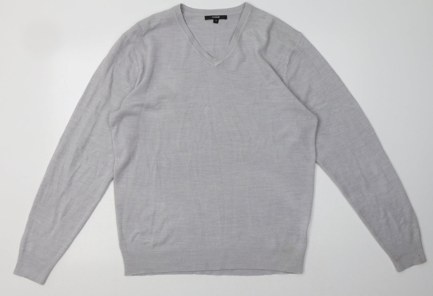 George Mens Grey  Acrylic Pullover Sweatshirt Size M