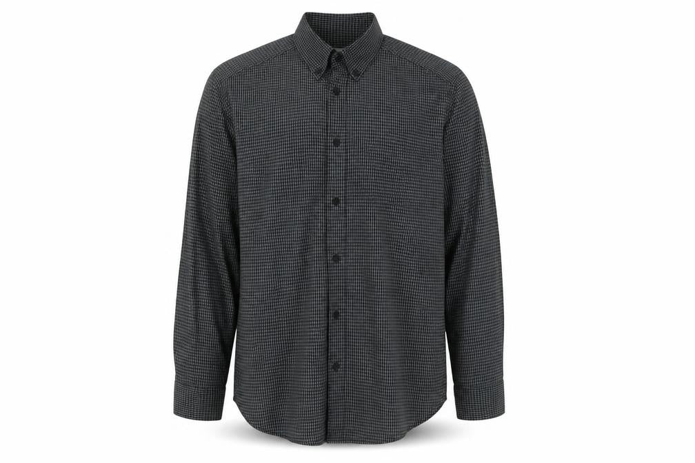 Old Navy Mens Black Check Cotton  Button-Up Size S Collared Button