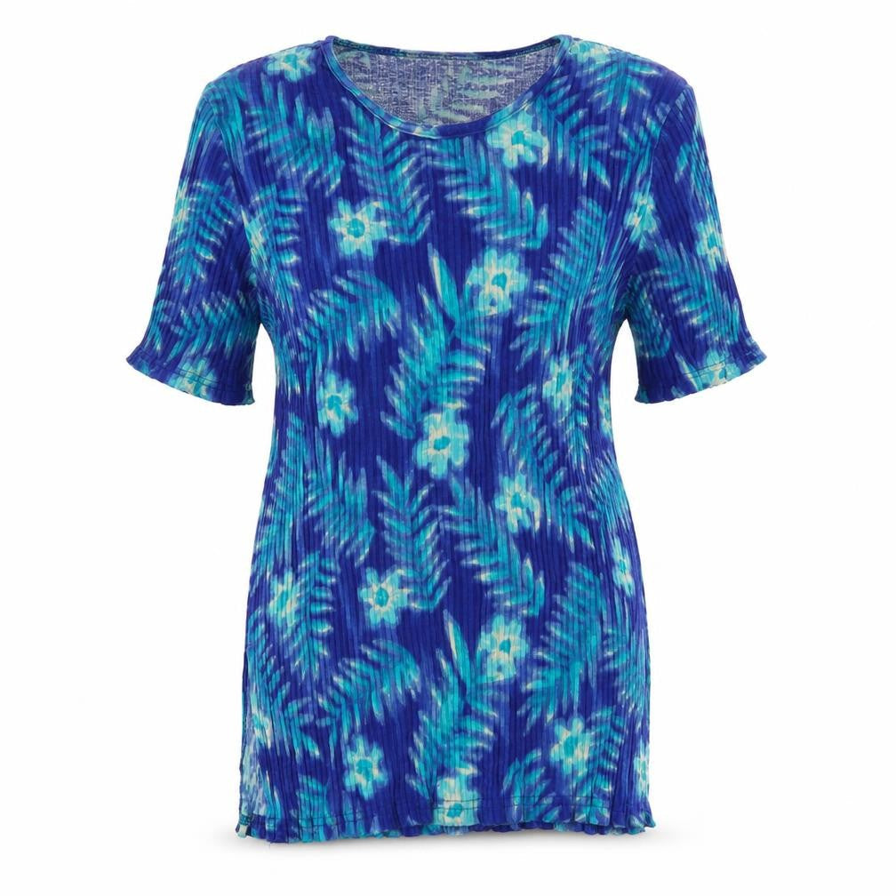 Berkertex Womens Blue  Viscose Basic T-Shirt Size 12 Crew Neck - ombre pattern