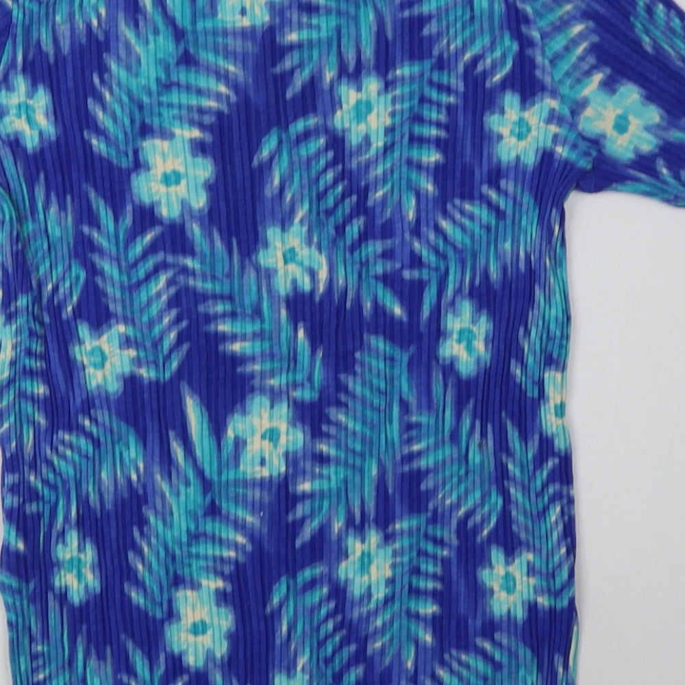Berkertex Womens Blue  Viscose Basic T-Shirt Size 12 Crew Neck - ombre pattern