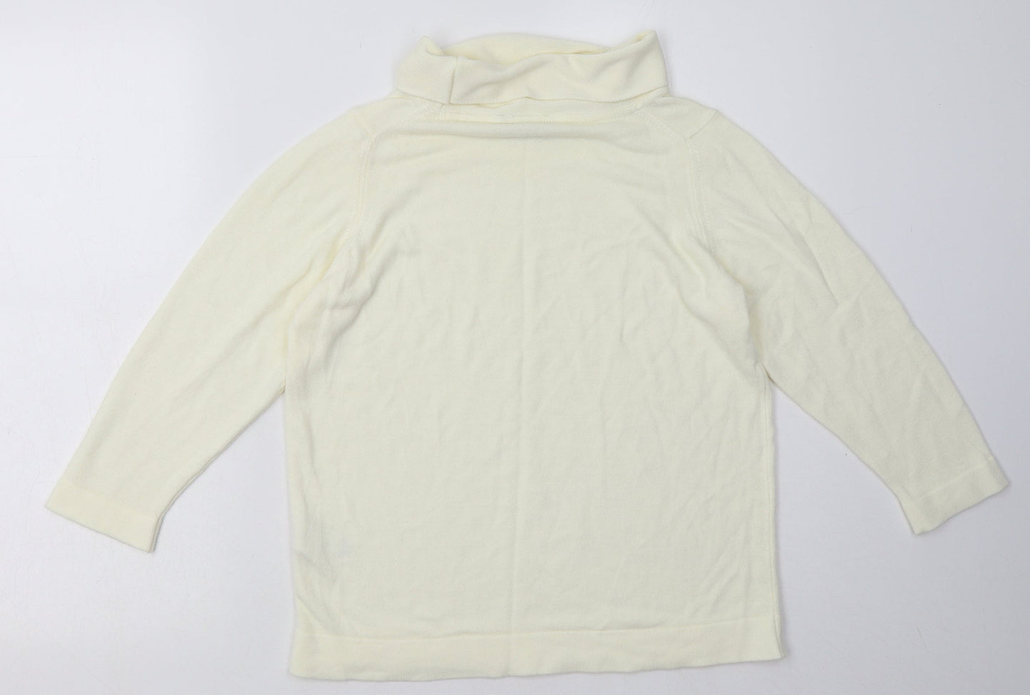 Marks and Spencer Womens White  Acrylic Pullover Sweatshirt Size 14  Pullover