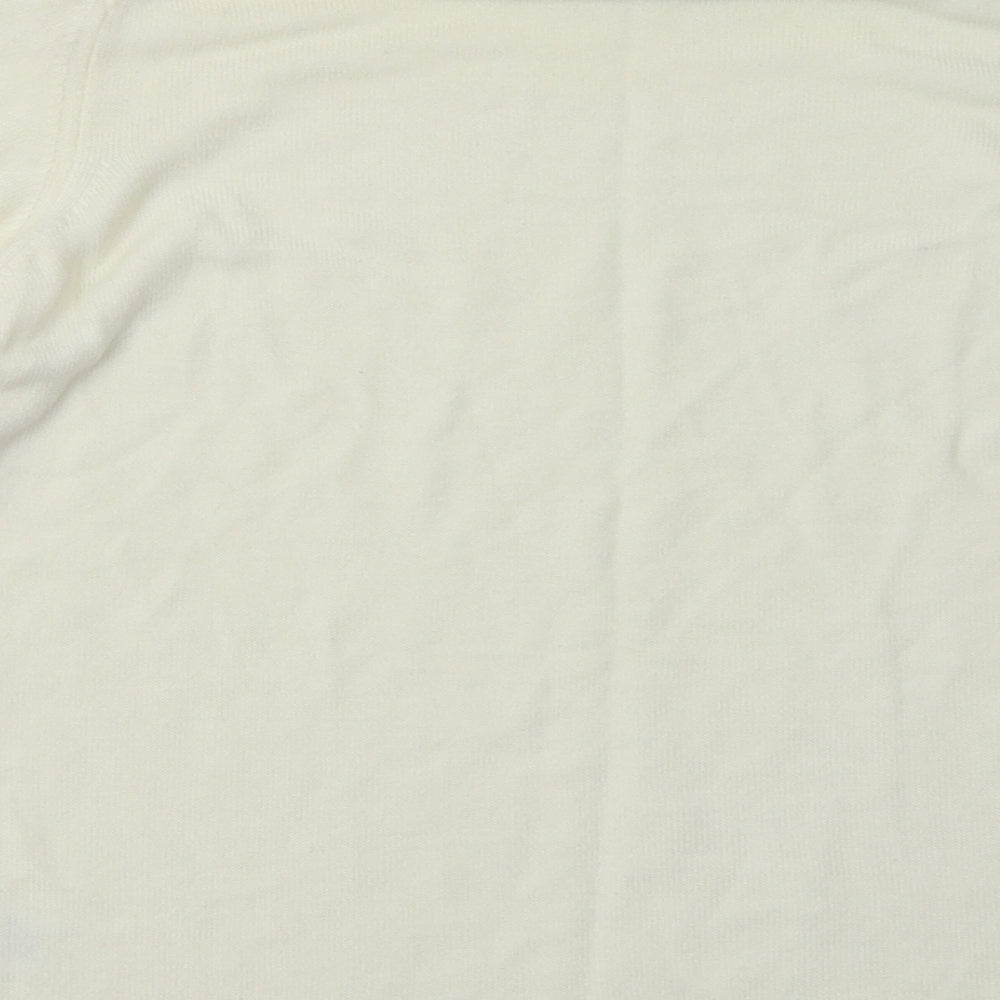 Marks and Spencer Womens White  Acrylic Pullover Sweatshirt Size 14  Pullover