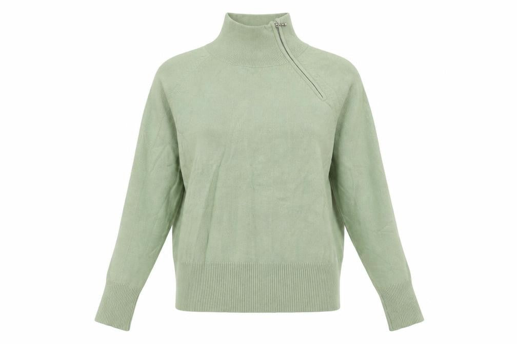 Marks & Spencer Womens Green  Viscose Pullover Sweatshirt Size 14  Zip