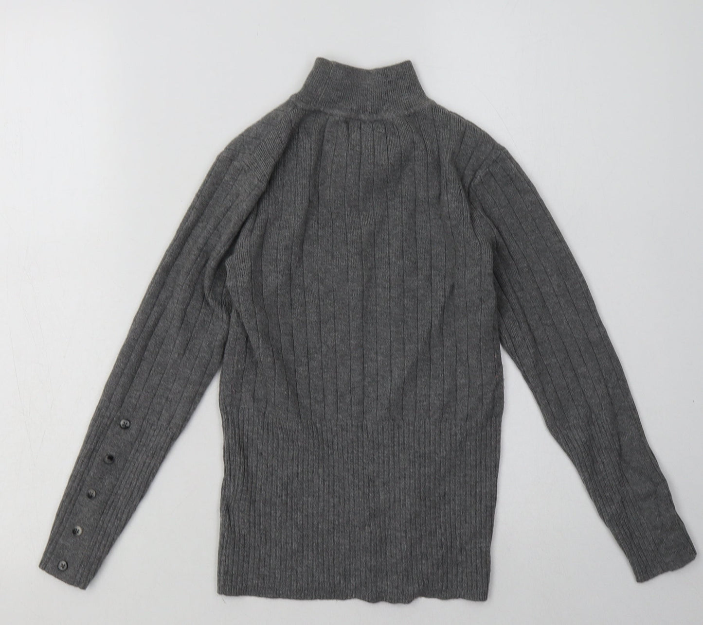 Marks and Spencer Womens Grey  Vinyl Pullover Sweatshirt Size 6  Pullover