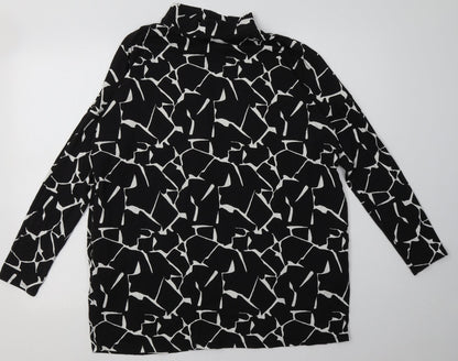 Capsule Womens Black Geometric Cotton A-Line Size 14 Halter Pullover