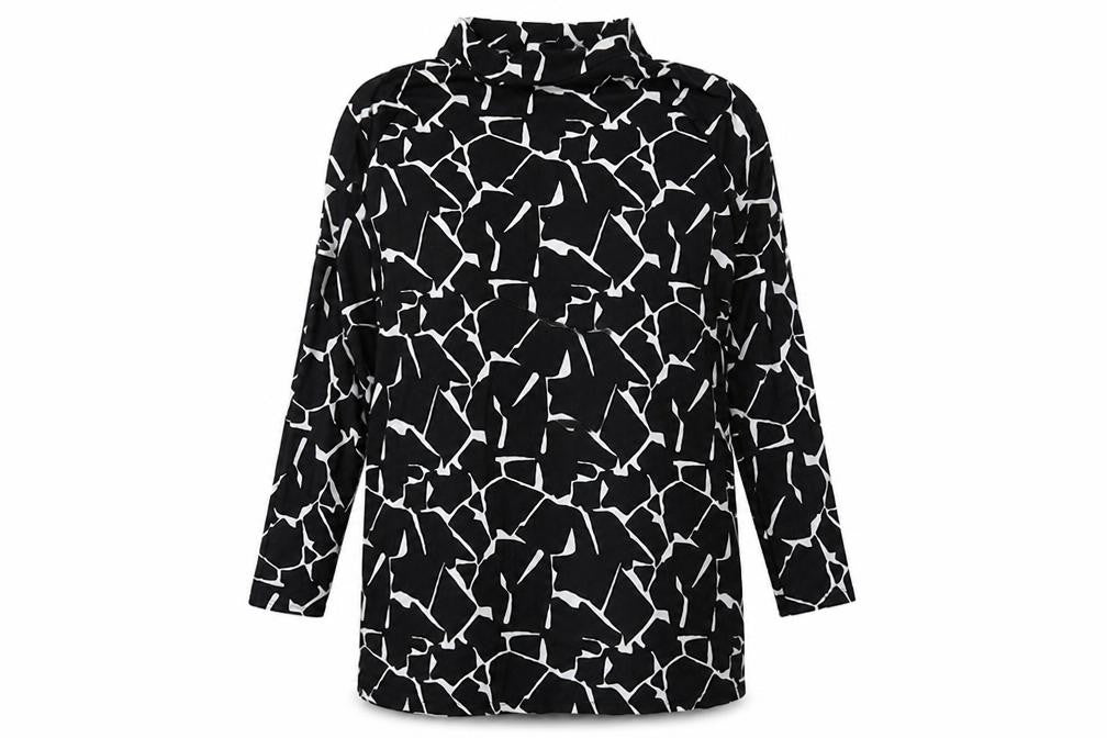Capsule Womens Black Geometric Cotton A-Line Size 14 Halter Pullover