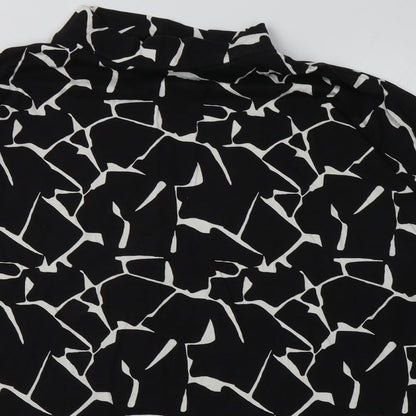 Capsule Womens Black Geometric Cotton A-Line Size 14 Halter Pullover