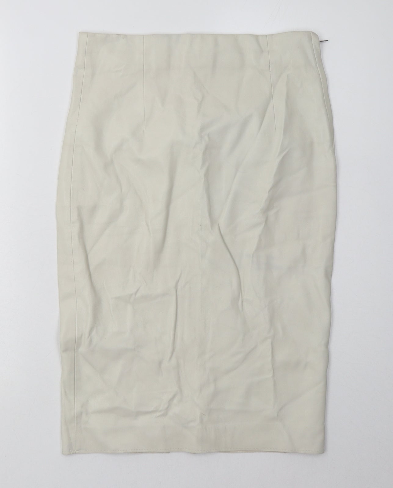 Zara Womens Beige  Polyurethane A-Line Skirt Size S   Zip