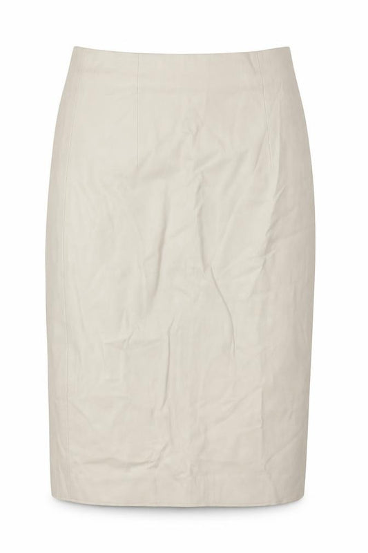 Zara Womens Beige  Polyurethane A-Line Skirt Size S   Zip