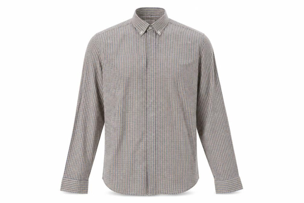 Next Mens Yellow Check Cotton  Polo Size S Collared Button