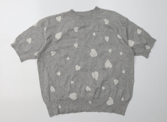 Marks and Spencer Womens Grey Geometric Cotton Pullover Sweatshirt Size M  Pullover