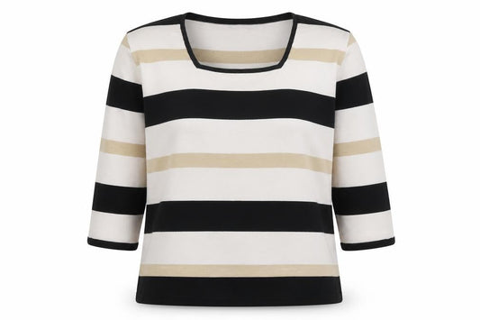 Alexara Womens White Striped Polyamide Pullover Sweatshirt Size L  Pullover