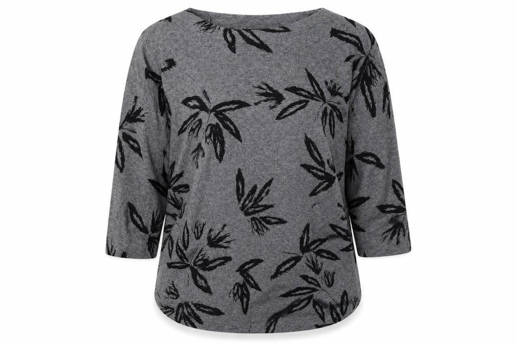 Viz a Viz Womens Grey Floral Polyester Pullover Sweatshirt Size 14  Pullover