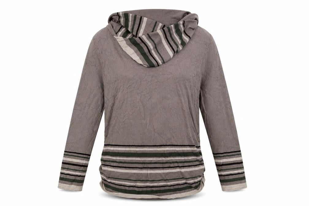 Debenhams Womens Grey Striped Cotton Pullover Sweatshirt Size 14  Pullover