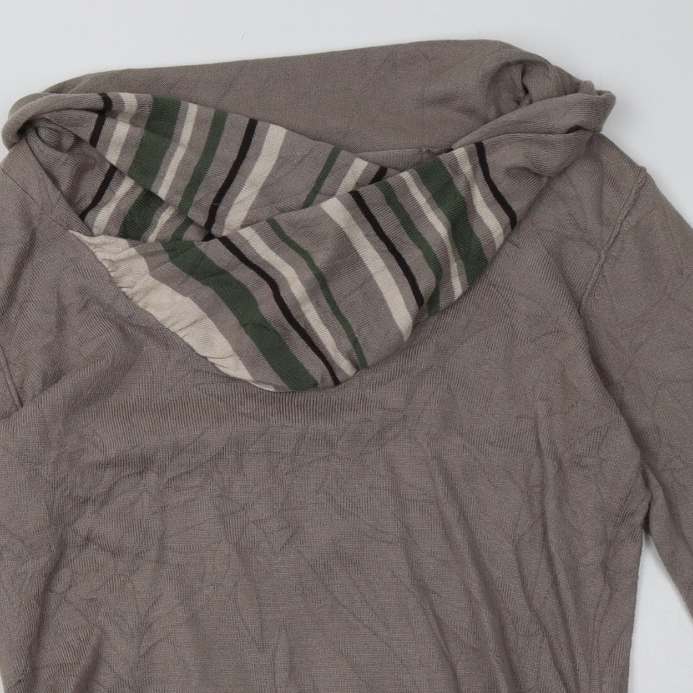 Debenhams Womens Grey Striped Cotton Pullover Sweatshirt Size 14  Pullover