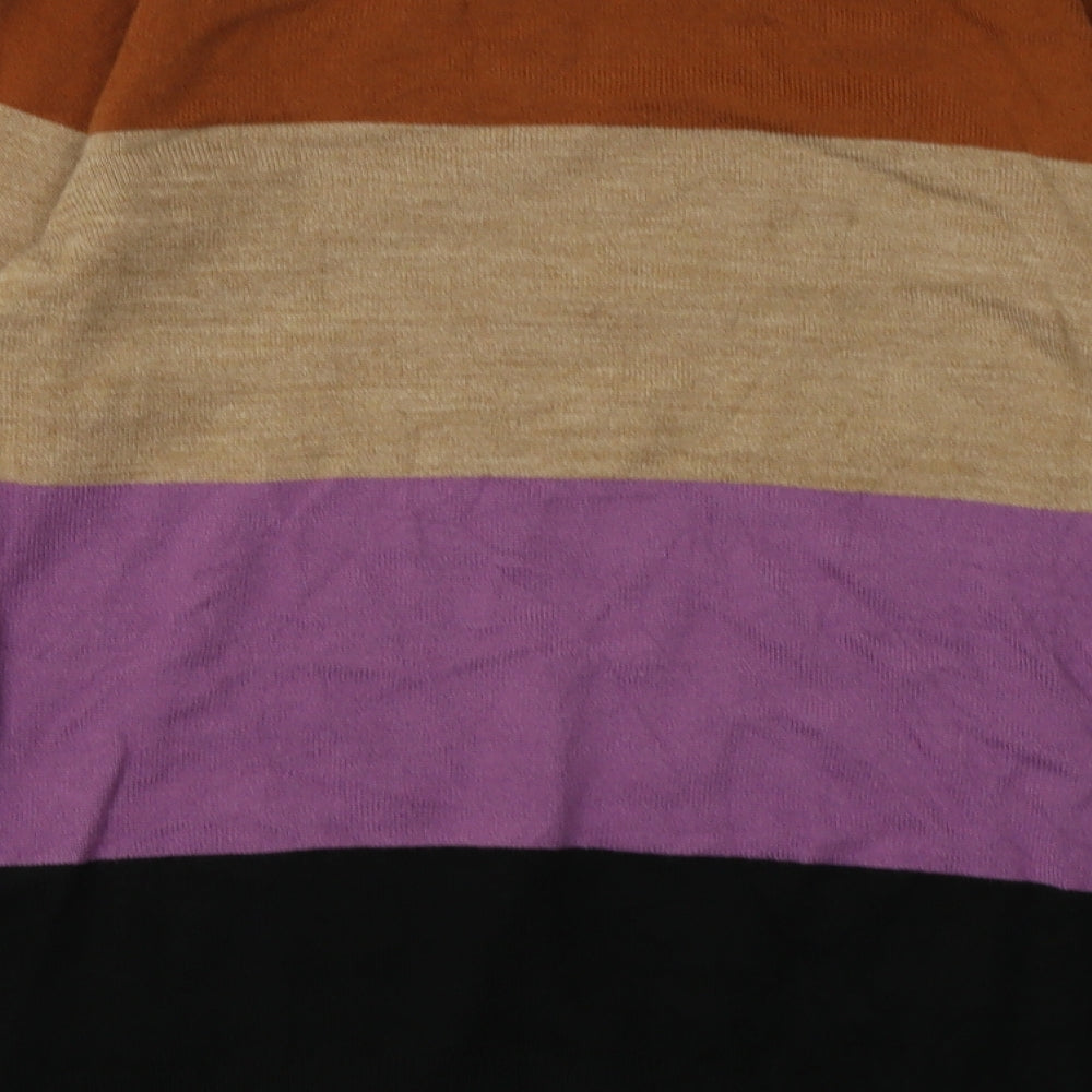 Marks and Spencer Womens Multicoloured Striped Acrylic Pullover Sweatshirt Size 8  Pullover