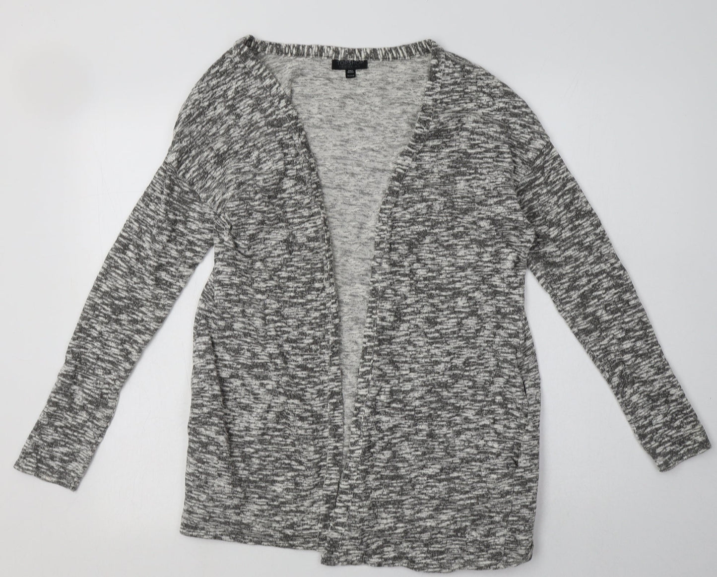 Topshop Womens Grey V-Neck  Cotton Cardigan Jumper Size 10