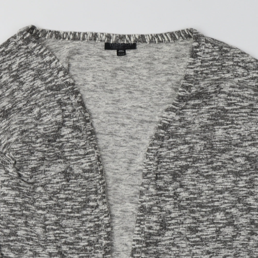 Topshop Womens Grey V-Neck  Cotton Cardigan Jumper Size 10