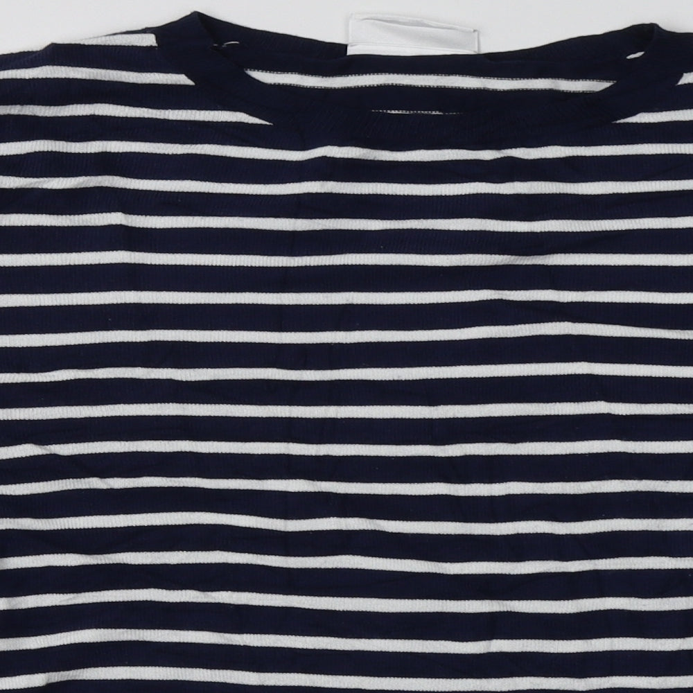 wallus Womens Blue Striped Viscose Pullover Sweatshirt Size M  Pullover