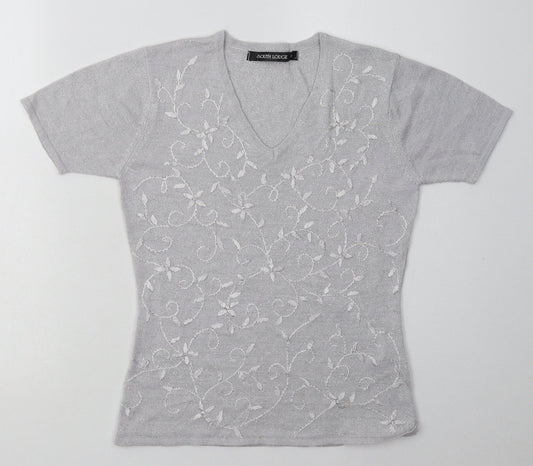 south lodge Womens Grey Floral Viscose Pullover Sweatshirt Size S  Pullover