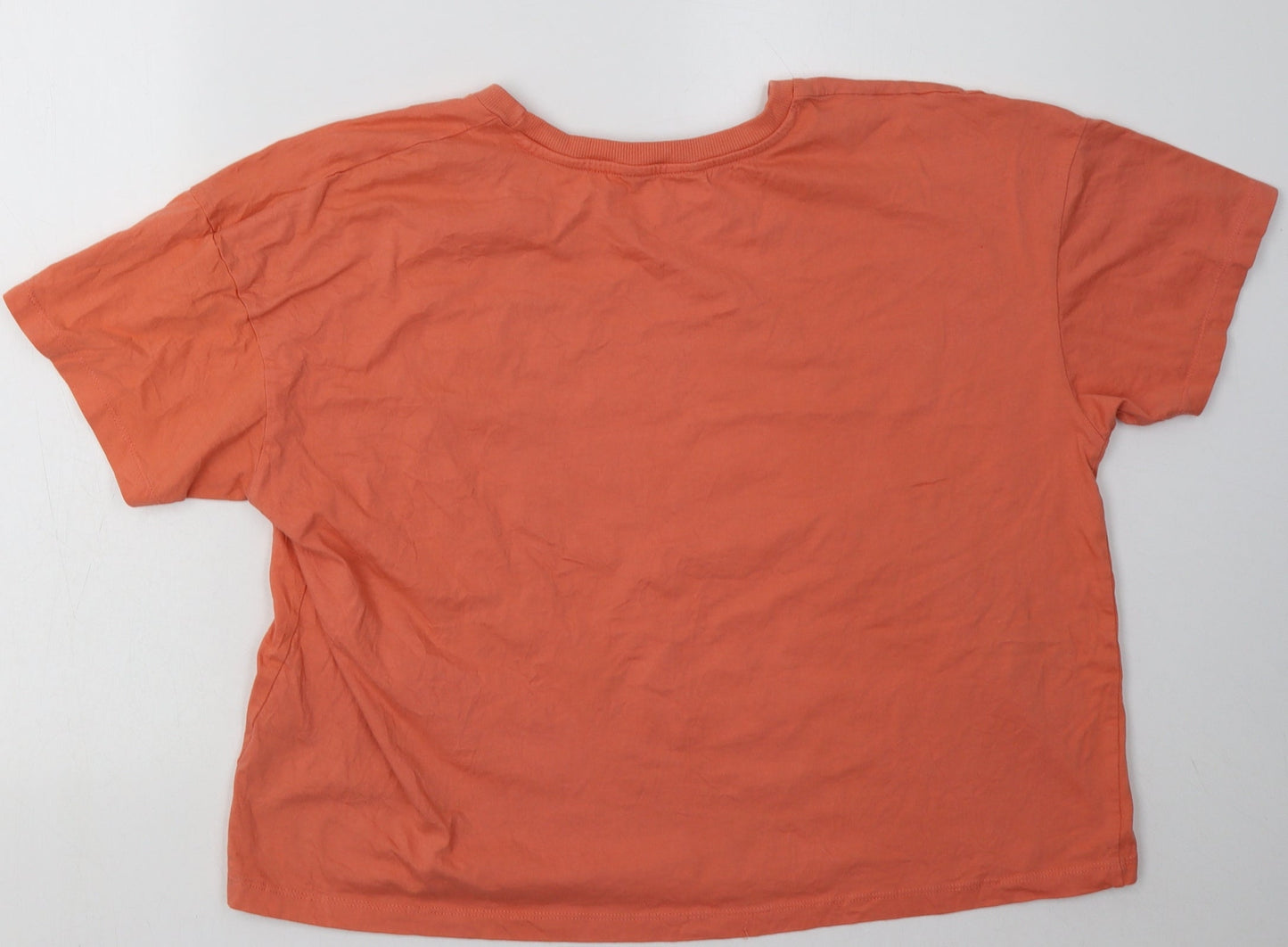 Peacocks Womens Pink  Cotton Cropped T-Shirt Size 18 Crew Neck