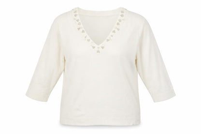 BHS Womens White Fair Isle Acrylic Pullover Sweatshirt Size 18  Pullover