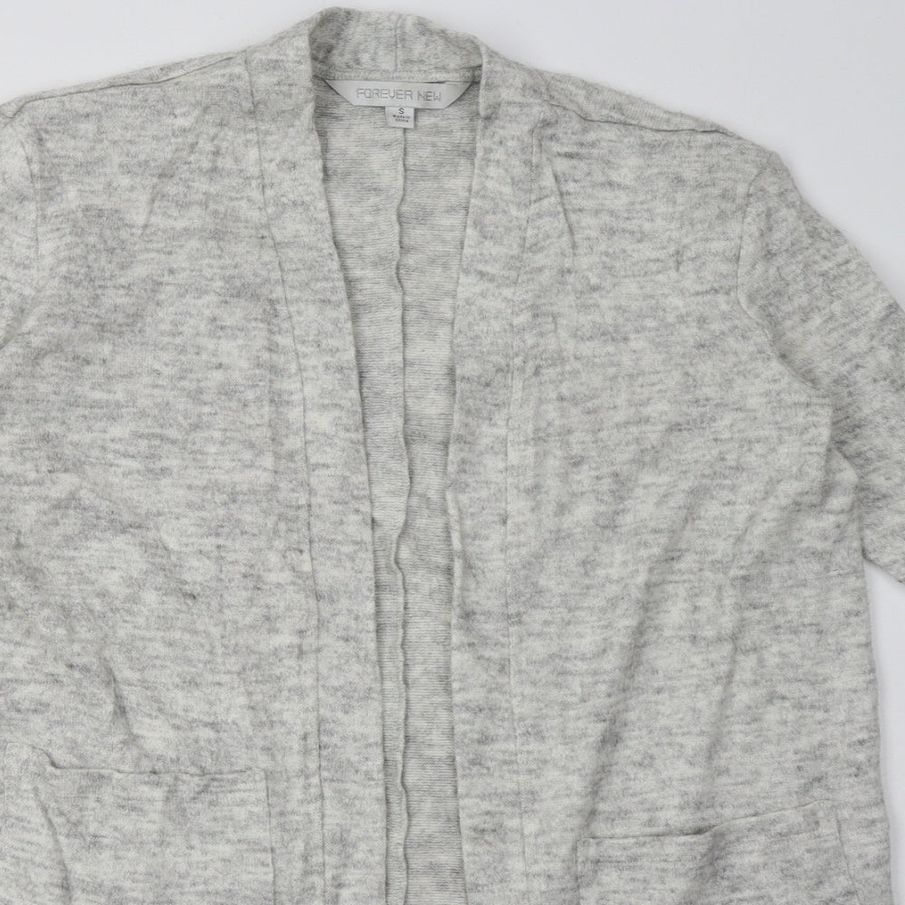 Forever New Womens Grey Collared  Acrylic Cardigan Jumper Size S