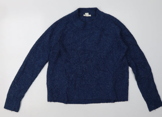 H&M Womens Blue  Acrylic Pullover Sweatshirt Size S  Pullover