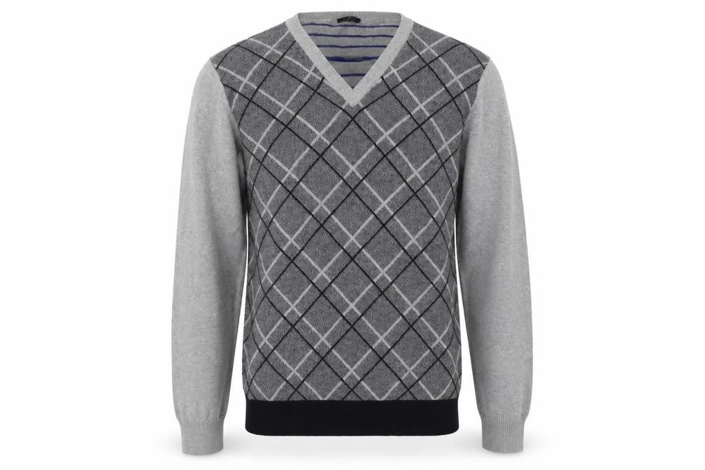 jc rags Mens Grey Check  Pullover Sweatshirt Size L