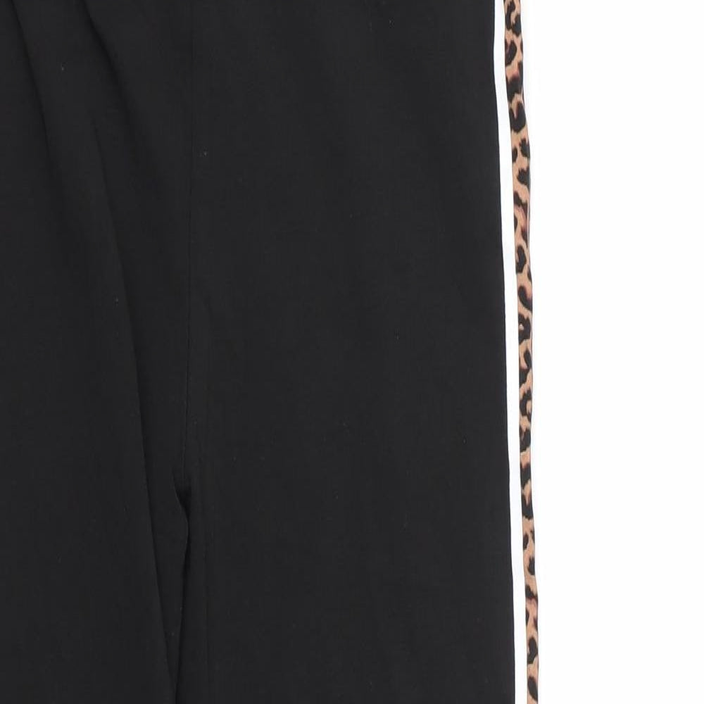 Preworn Womens Black Animal Print Cotton Carrot Leggings Size S L26 in   - Leopard print