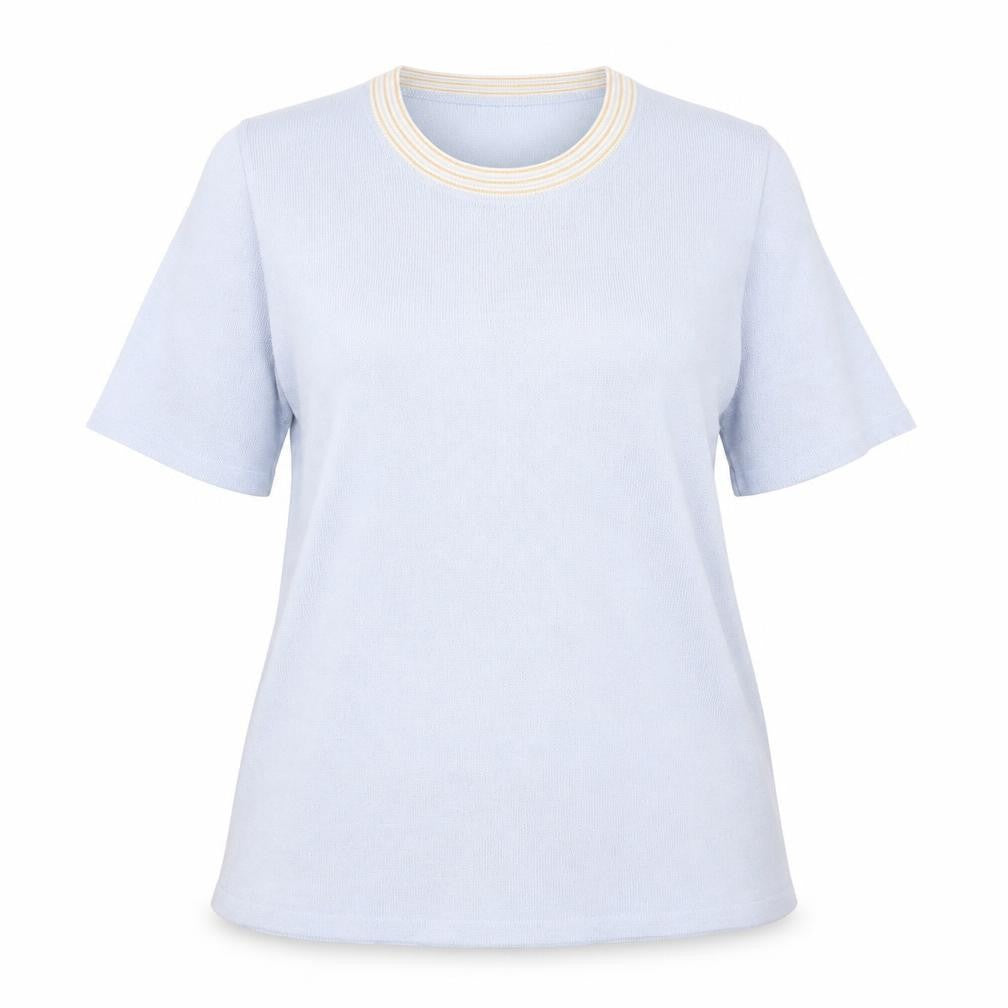 LUCIA Womens Blue  Acrylic Basic Blouse Size 18 Scoop Neck