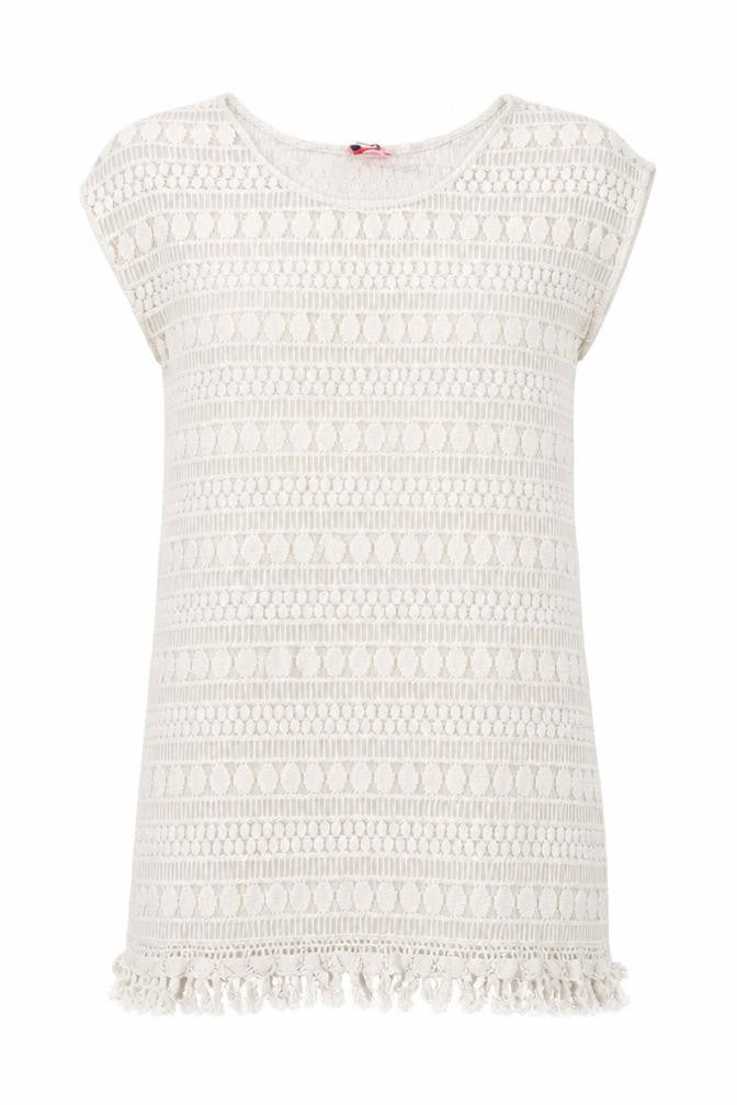 Stella & Dot Womens White  Cotton Shift  Size M  Round Neck