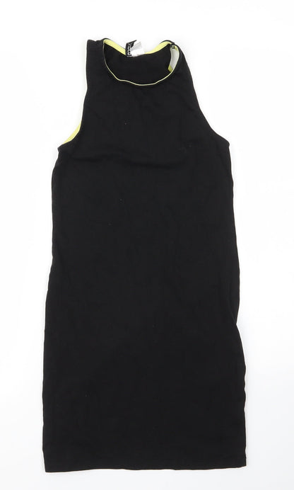 Preloved H&M Womens Black  Cotton Basic Tank Size 6 Round Neck - Front