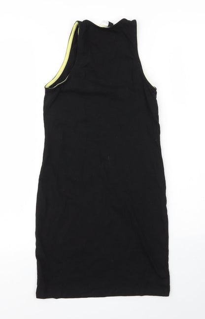 Preloved H&M Womens Black  Cotton Basic Tank Size 6 Round Neck - Back