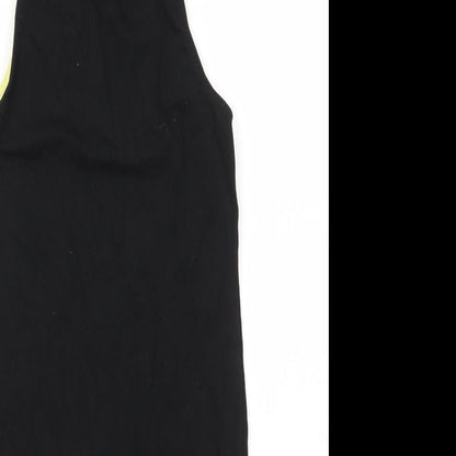 Preloved H&M Womens Black  Cotton Basic Tank Size 6 Round Neck - Detail