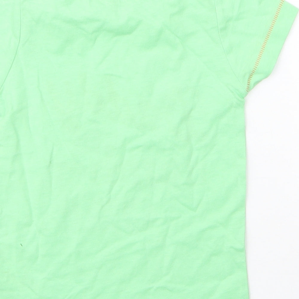 NEXT Boys Green  Cotton Basic T-Shirt Size 12 Months Round Neck