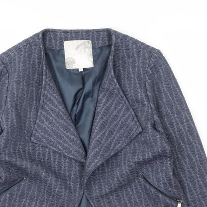 Preloved Debenhams Womens Blue  Polyester Jacket Blazer Size 12 - Detail