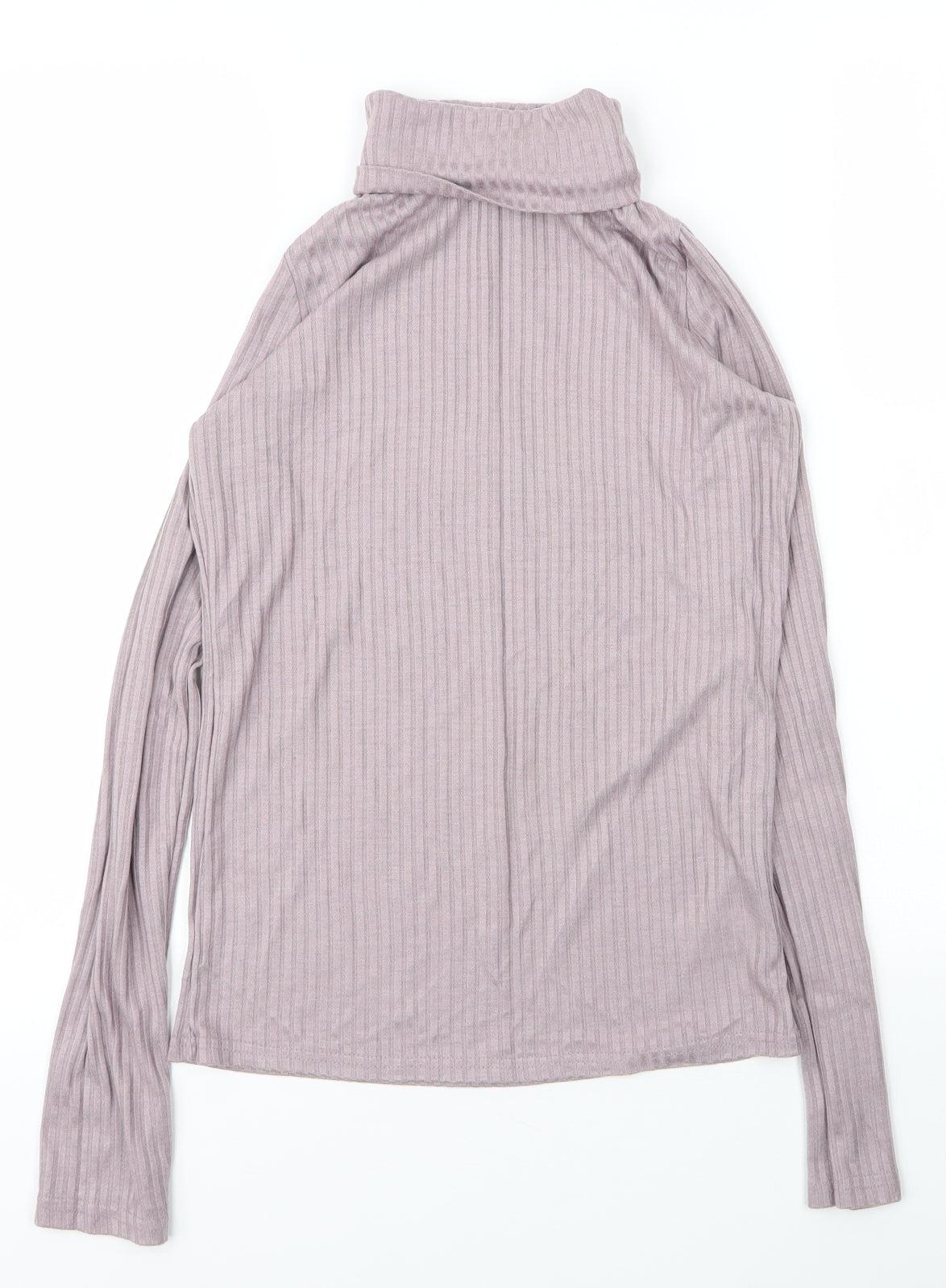 NEXT Womens Purple  Viscose Basic T-Shirt Size 6 Roll Neck