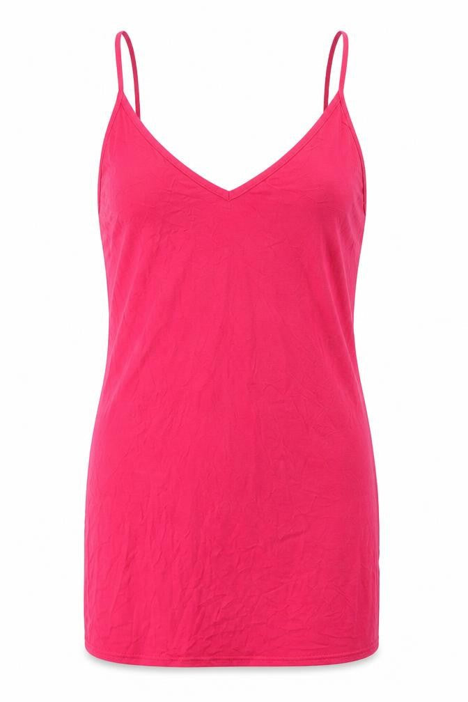 PRETTYLITTLETHING Womens Red  Viscose Camisole Blouse Size 10 V-Neck