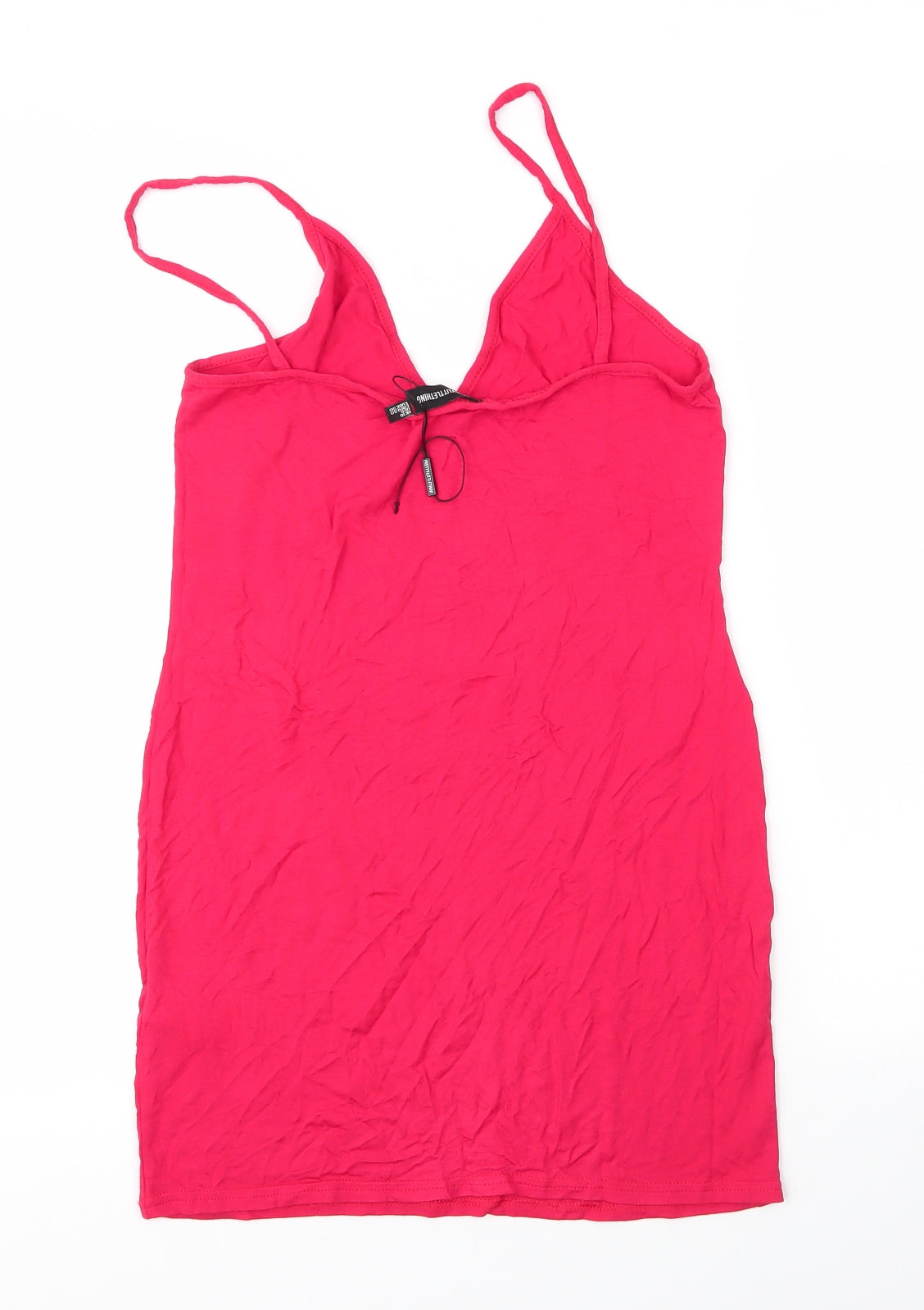 PRETTYLITTLETHING Womens Red  Viscose Camisole Blouse Size 10 V-Neck