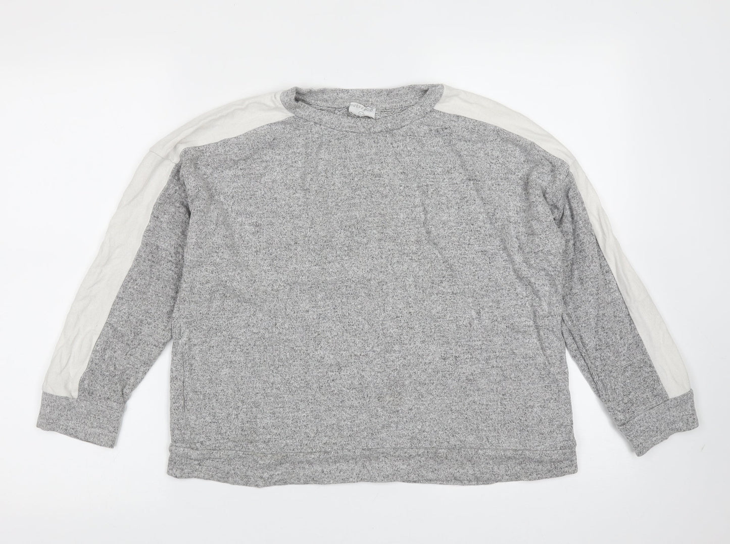 JEFF & CO Womens Grey  Viscose Pullover Sweatshirt Size 10