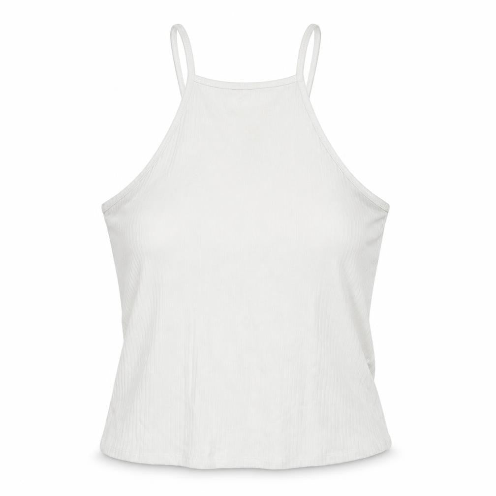 ASOS Womens White Striped Viscose Basic T-Shirt Size 8 Round Neck