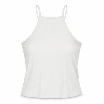 ASOS Womens White Striped Viscose Basic T-Shirt Size 8 Round Neck