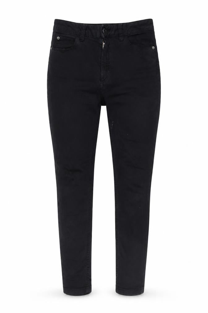 Marks & Spencer Womens Black  Cotton Skinny Jeans Size 8 L26 in Extra-Slim Zip