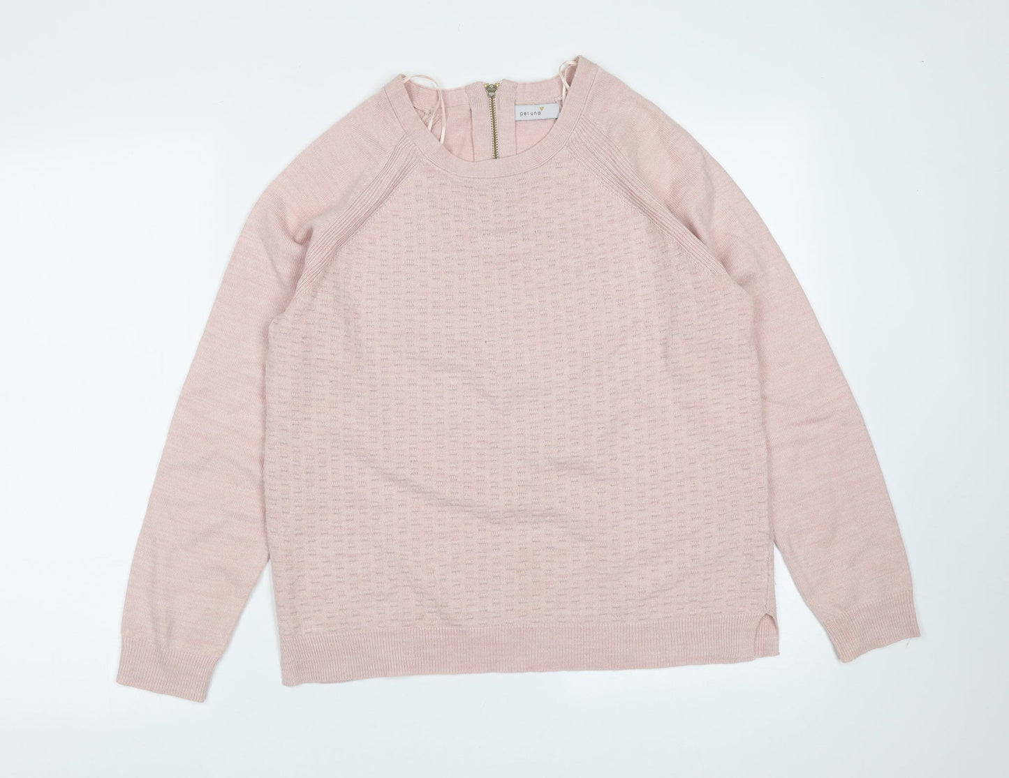 Marks and Spencer Womens Pink Round Neck Geometric Acrylic Pullover Jumper Size 12
